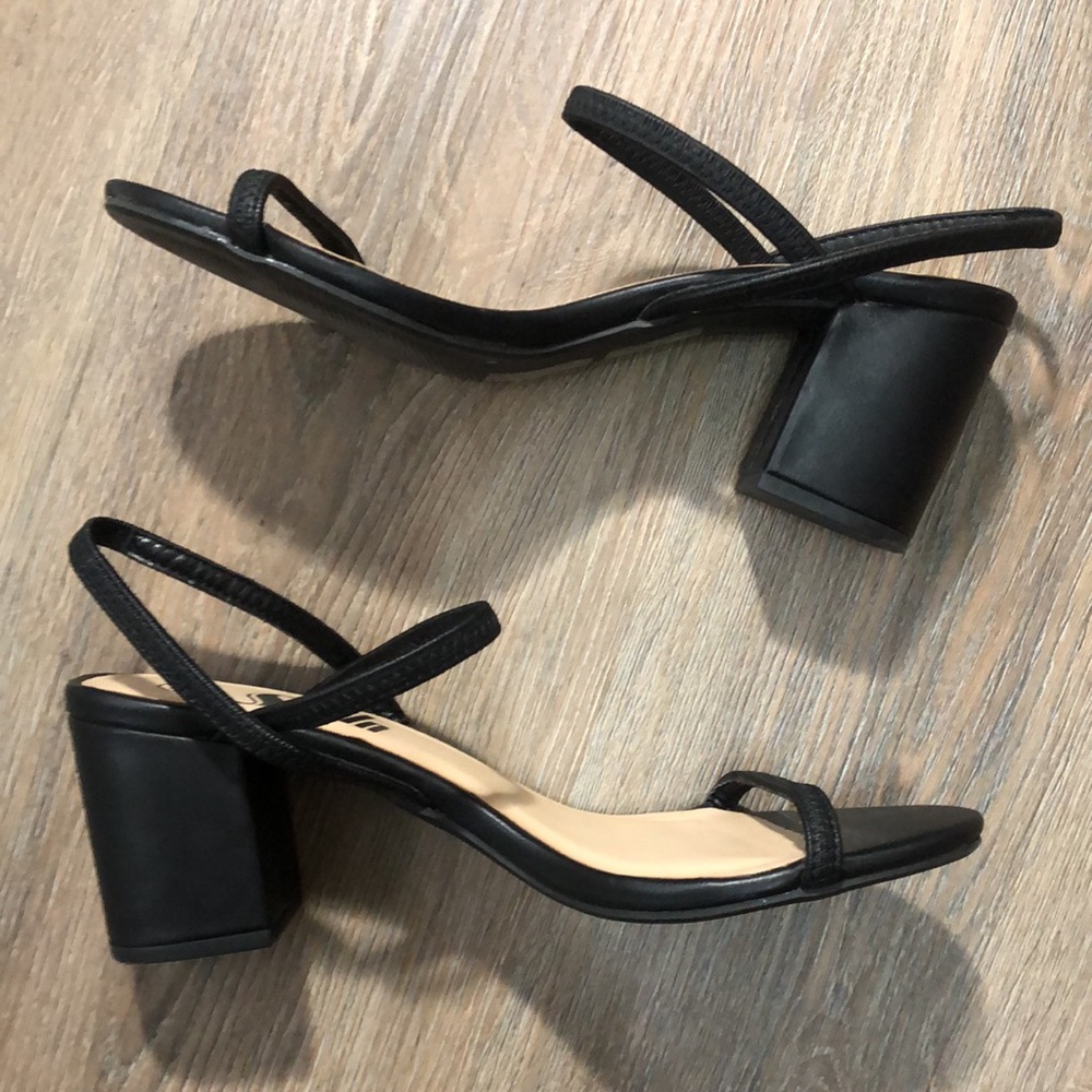 Black Block Heel Sandals